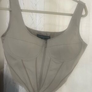 Maniere De Voir Beige corset top